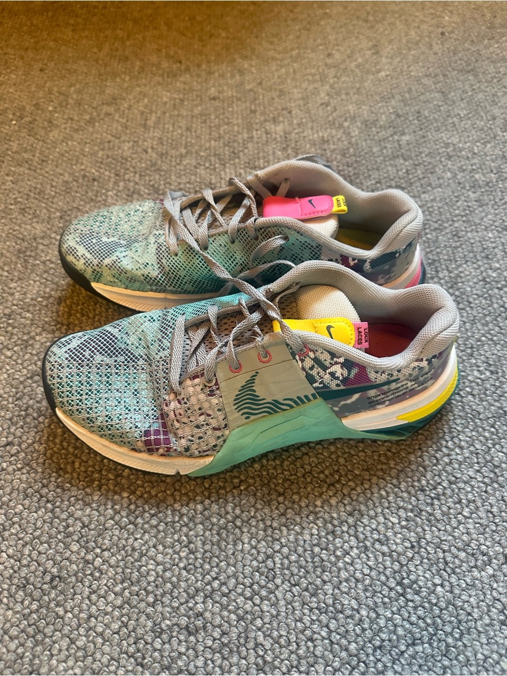 Nike Women's Multicolor Athletic Sneakers in Teal, Gray and Pink